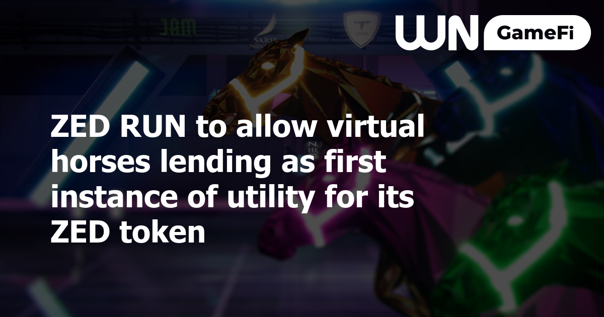 ZED RUN to allow virtual horses lending as first instance of utility